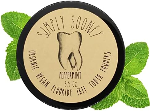 Zero Waste up to 6 Month Supply Organic Vegan Fluoride Free Tooth Powder Peppermint Flavor- Ships Without Any Plastic Packaging I Natural Whitening I Stronger Teeth