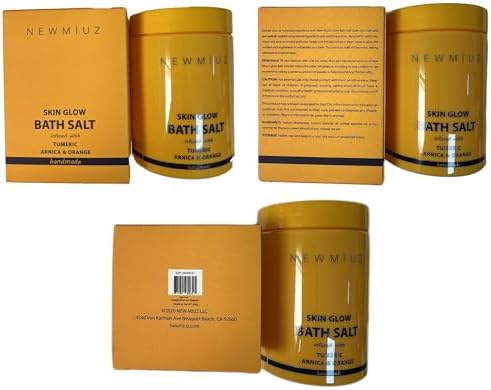 Natural Detox Bath Salt Soak Magnesium Epsom Salt Vitamin C Moisturize Skin Turmeric Orange Arnica Essential Oil Relaxation Stress Relief Gift Women