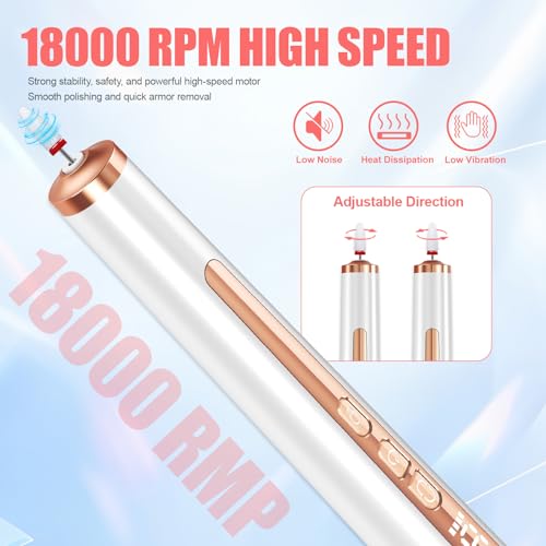 Electric Nail Drill with U V Light, Cordless Nail Drills Professional, Portable Electric Nail File Kit Rechargeable Efile Nail Drills for Acrylic Gel Nail Manicure Nail Drill Kit for Salon Home