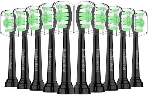 Replacement Heads for Philips Sonicare Toothbrush, Replacement Brush Heads Compatible with Phillips Sonicare Electric Toothbrush, 10-Pack, Black
