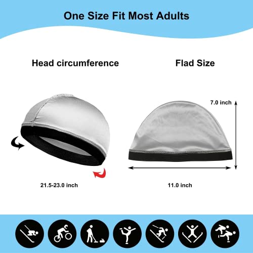 Selalu 4Pcs Wave Cap, Silk Stocking Wave Caps for 360 Waves, Silky Durag for Men, Stain Caps (4*Black)