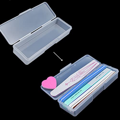 Manicure Tool Box, 8 Pieces Clear Box for Nail Tool, Transparent Personal Nail Box for Manicure, Plastic Nail Art Tool Box Storage Organizer Case Container for Organizing (7.1x1.96x1.18)
