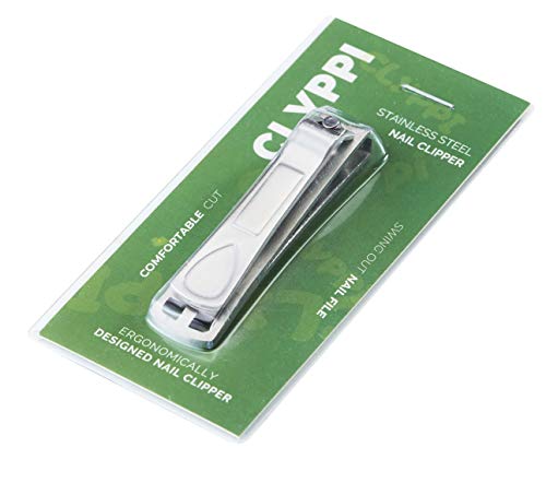 Nail Clippers with Swing Out Nail Cleaner/Nail File - Fingernail Clippers/Toe Nail Clippers. Sharp Stainless Steel with Wide Easy Press Lever