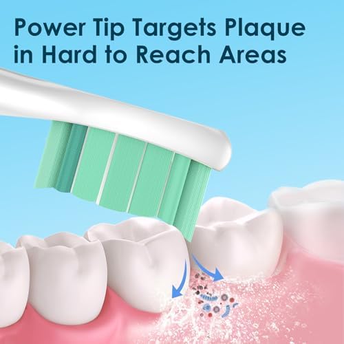 Replacement Brush Heads Compatible with Philips Sonicare Electric Toothbrush with Click-on System Medium-Soft Dupont Bristles for Optimal Plaque Remove, 12 Count