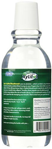 Epic Xyitol Spearmint Flavored Mouthwash, 16-Ounce