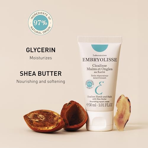 Embryolisse Cicalisse Hands and Nails Cream with Shea Butter & Glycerin. Soothes, Restores Dry & Damaged Skin, and Strengthens Nails, 1.01 fl oz