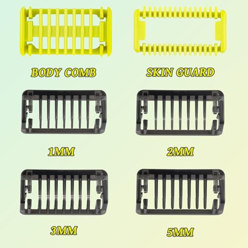 Oneblade replacement blade Professional Blade Trimmer with Adjustable Hair Guards Combs-Compatible with Philips Shaver Norelco OneBlade QP2520 QP2530 QP2630 QP6510 Shift Sizes from 0.4 to 10 mm