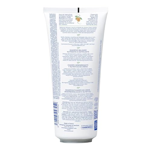 Mustela Detangling & Nourishing Cream Shampoo - Natural Shea Butter & Avocado - Curly & Frizzy Hair - Dermatologist-tested & safe for Babies and Kids - 6.76 US Fl. Oz.