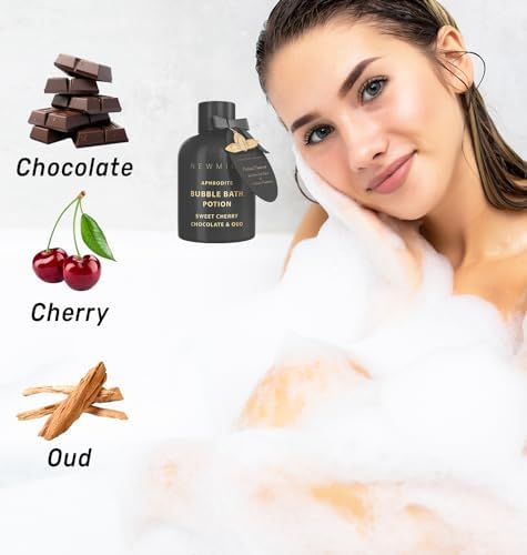 Premium Bubble Bath Long Lasting Foaming Bubbles Romantic Bath for Couples Cherry Chocolate Oud Moisturizing Relaxing Stress Relief Calming Spa Gift