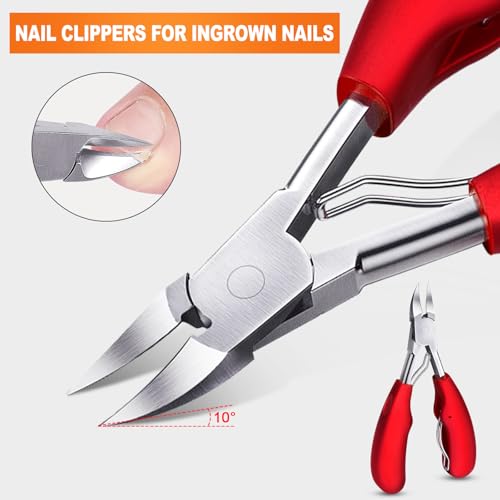 Toenail Clippers for Seniors Thick Toenails, Podiatrist Toenail Nipper, Professional Nail Clippers, Sharp Curved Blade, Ergonomic Non-Slip Long Handle, Toenail Clippers for Men Women Elderly