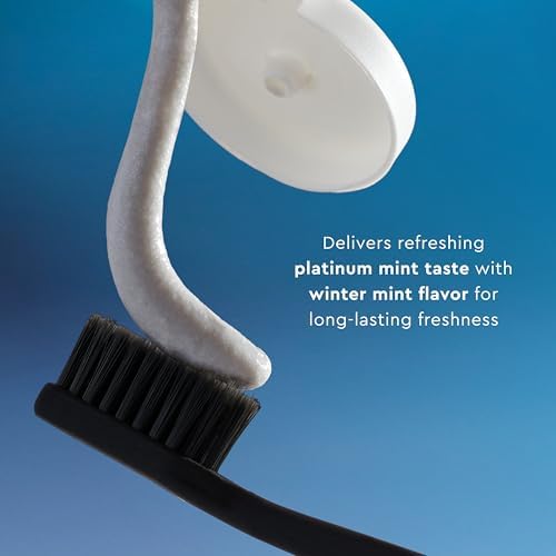MOON Platinum Advanced Teeth Whitening Toothpaste with Fluoride - SLS Free Toothpaste with Titanium Dioxide & Essential Oils for Cavity Protection & Surface Stain Removal - Platinum Mint (4.2 Oz)