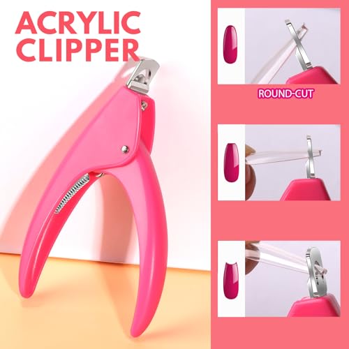 Teenitor Clear Coffin Nail Tips Set, Long Acrylic Nail Kit Full Cover Clear Press On Nails, 600 Pcs Fake Nails with Glue, Acrylic Nail Clipper Files and Buffer Polisher
