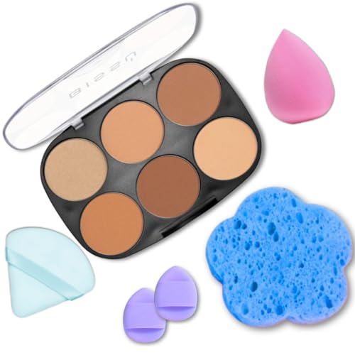 Makeup Kit Bissú Contour Palette + Velvet Puff + 2 Finger Puffs + Makeup Sponge + Exfoliating Sponge (3 Styles) (02 Medium to Bronzed)