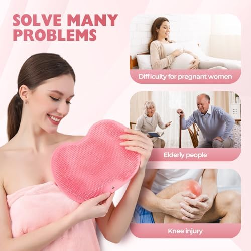 Silicone Shower Foot Scrubber Mat, 2025 New Foot Back Cleaning Pad Back Washer Exfoliating Bath Wash Pad, Shower Foot Scrubber Mat with Non-Slip Suction Cups (Blue)
