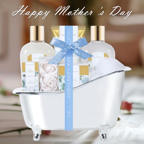 Spa Gifts for Women Jasmine 8 Pcs Spa Luxetique Gift Baskets with Hand Cream Spa Gifts for Women Bath and Body Christmas Gifts