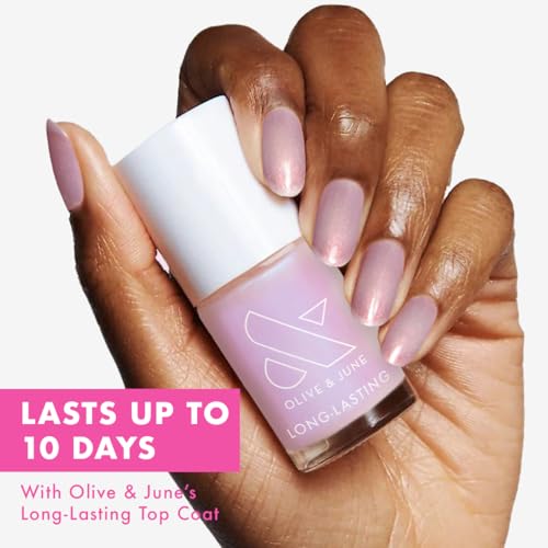 Olive & June Long-Lasting Nail Polish Plump, Gel-Like Finish No Lamp Needed, Lasts up to 10 days Salon-Quality Color at Home 15-Free, Vegan & Cruelty-Free, Chip-Resistant Shine Pink Goldfish