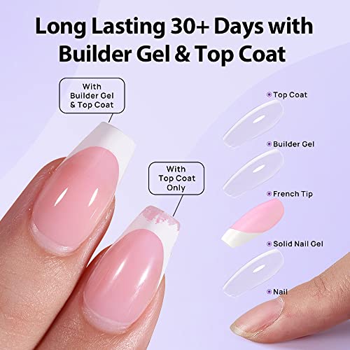 BTArtboxnails Builder Gel for Nails and Portable Nail Lamp Set, XCOATTIPS Protecting Duo