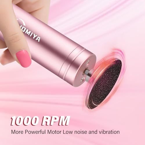Electric Foot File - Adjustable Speed 1000RPM Callus Remover for Feet, 2 in 1 Foot Nail Grinder with 60Pcs Sandpaper Discs, Professional Pedicure Tool for Women Men Dead Dry Crack Skin Calluses