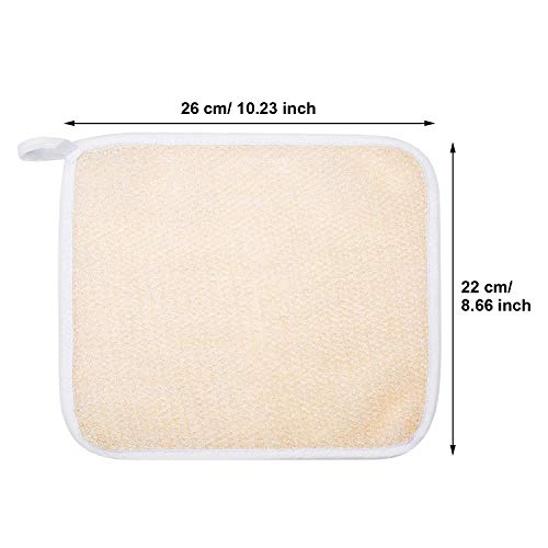 Tatuo 15 Packs Exfoliating Face Body Wash Cloths Towel Two Side Soft Weave Bath Cloth Exfoliating Scrubbing Massage Bath Towel for Women and Man(White Edge)
