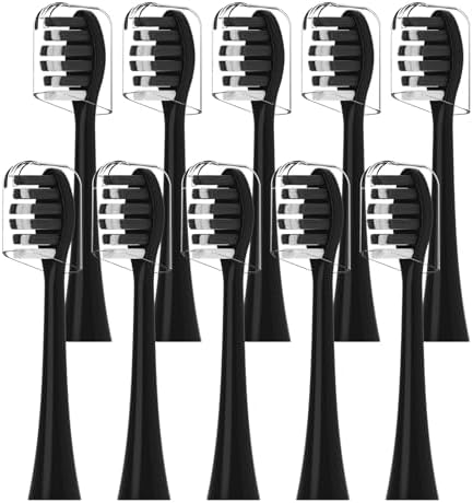 Toothbrush Heads Replacement Compatible with Gleem Electric Toothbrush - Brush Heads Refills Compatible with Gleem, Black, 10 Count
