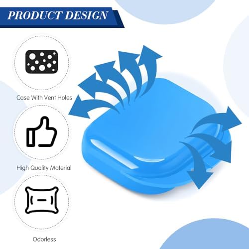 Tanlade 80 Pcs Dental Retainer Case with Vent Holes 3.4 x 2.8 x 1.1in Mouth Guard Case Assorted Retainer Holder False Teeth Container for Aligners, Travel,Night Guards, 10 Colors
