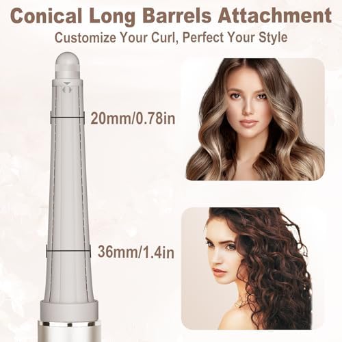 Long Curling Iron Conical Barrels Attachment for Shark FlexStyle Accessories, 0.78-1.4Inch Auto-Wrap Curlers for Thin Lighter Hair to Defined Curls or Voluminous Bouncy Waves