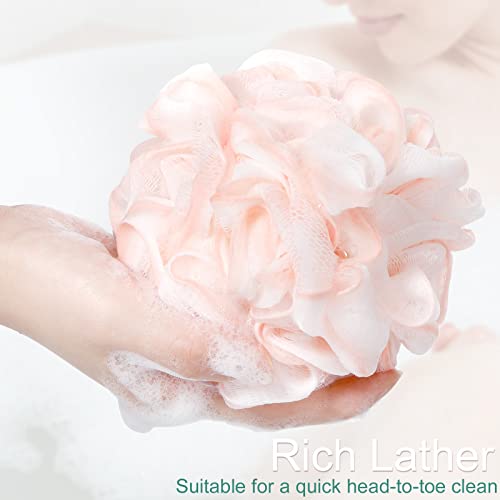 Shellwei 48 Pack Bath Sponge Shower Loofahs Bulk Pack 50g Soft Net Body Scrubber Shower Pouf Sponge Ball Body Mesh Pouf Exfoliating Bath Scrunchies for Men and Women