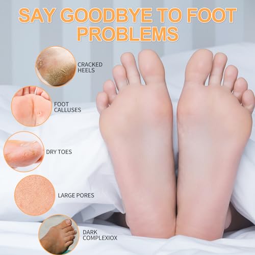 Pedicure Kit Foot Soak Set: Bubble Salt, Sugar Scrub, Massage Mask, Massage Lotion in a Box, 4 Step Foot Spa Kit for Dry Feet,Tired Feet（3 Set Tropical Fruit)