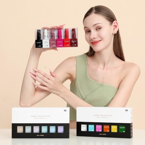 CANNI 6 Colors 9 ML Hema-Free Dark Red Gel Polish Set, Deep Cherry Red Burgundy Gel Nail Polish Blood Wine Red Color Kit, Soak Off LED Nail Gel Manicure Kit DIY at Home Salon Gifts