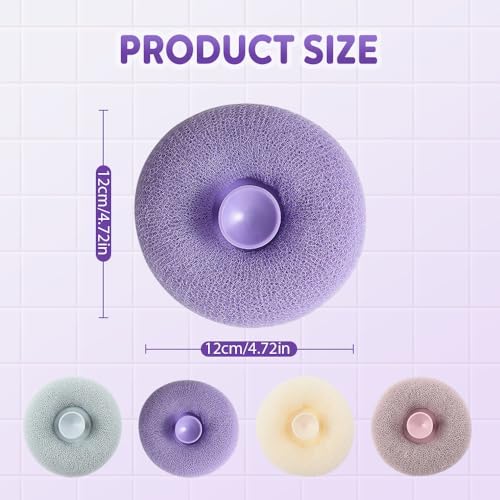 Super Soft Sunflower Suction Cup Bath Ball, 2025 Upgraded 2-in-1 Exfoliating Shower Brushes, Sponge Mesh Pouf Shower Ball with Suction Cup for Men and Women (Set 1)