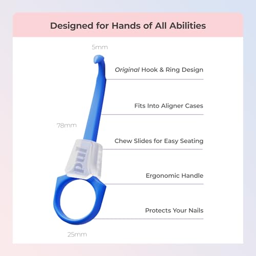 PUL Pack of 2 Reusable 2-in-1 Aligner Seating Chewie & Removal Tool — Compatible with Invisalign, Removable Braces, Retainers & Trays – Easy-to-Use Remover & Chew, Dental & Oral Hygiene Care – Black