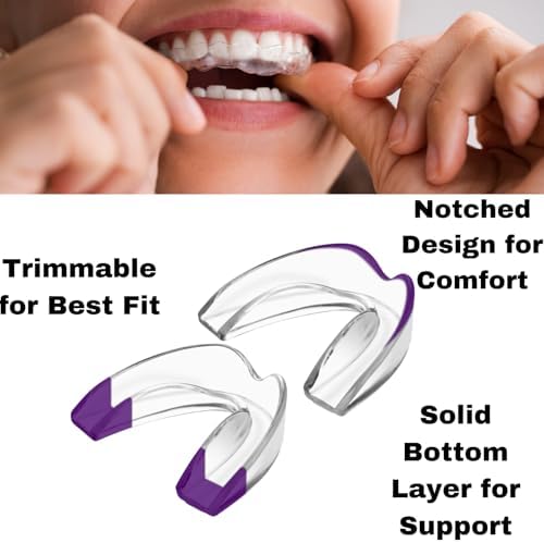 Mouth Guard for Grinding Teeth at Night Guards for Teeth Grinding 8-Pack (2 Sizes) and 2 Travel Cases Trimmable Design Hot Water Fit Mouthguard for Tooth Protection