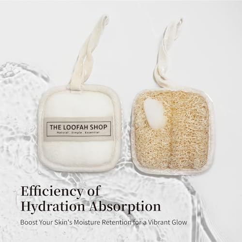 Premium Loofah Face Scrubber, Exfoliating Face Luffa Pad, Natural Cleansing Loofah Sponge for Deep Exfoliation. EcoFriendly Loofa for Men and Women in Cotton Travel Pouch, (1pack 4pcs)