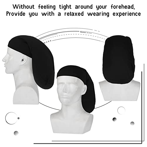 Tarpop 6 Pieces Dreadlock Cap Men Dread Caps Unisex Jumbo Long Hair Dreads Head Stocking Wrap Night Shower Sleeping Bonnet Accessories for Men Women Colorful