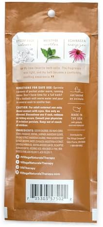 Village Naturals Therapy Breathe Concentrated Mineral Bath Soak, Lemon Mint, 2 Oz, Pack of 12