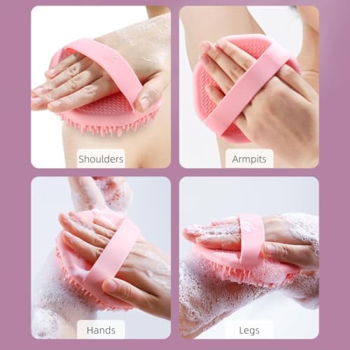 2Pcs Silicone Body Scrubber, Exfoliating Body Scrubber for Sensitive Skin, Silicone Scrubber Body, Silicones Body Brush for Showering, Charcoal