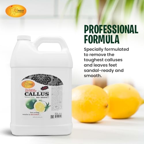 SPA REDI - Callus Remover for Feet Gel, Lemon and Lime, 128 Oz - Professional Pedicure Foot Care - Removes Toughest Calluses in Seconds and Smooths Dry Cracked Heels