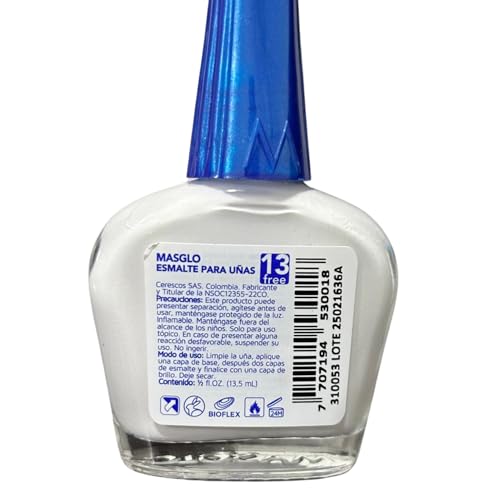 MASGLO Tradicional – Set of 4 Nail Polishes 13-Free Clean Mix, Up to 7 Days of Wear, High-Coverage & Glossy Finish – (0.5 oz Each)