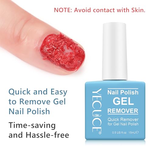 Gel Nail Polish Remover, (2PCS) Gel Polish Remover No Need for Foil, Soaking or Wrapping, Remove Nail Polish within 3-5 Minutes, No Hurt 0.5 Fl Oz