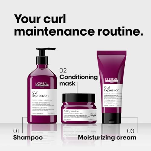 L'Oréal Professionnel Paris Curl Expression Leave-In Cream - For Curly and Coily Hair, Provides 2X More Hydration, Paraben-Free