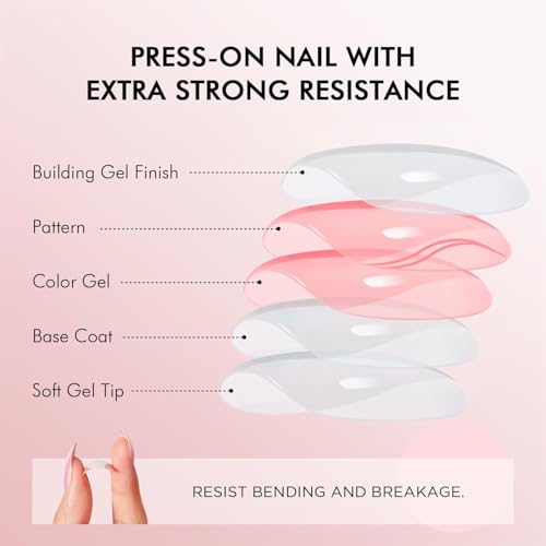 VSALON Press On Nails Short Almond, 32 Pcs 16 Sizes Purple Cat Eye Press On Nails French Tip Acrylic Fake Nails With UV Glue Reusable Stick On Nails Semi-transparent False Nails Summer Gifts For Women