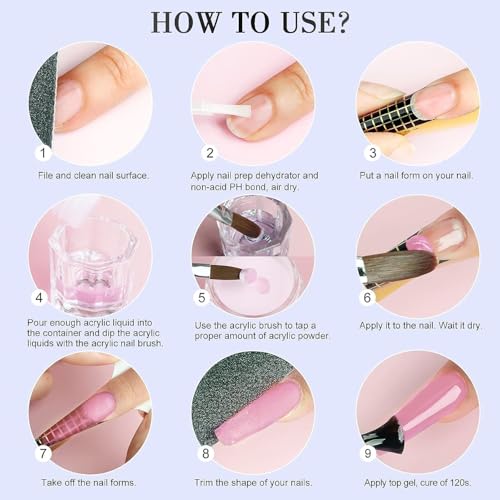 Monomer Acrylic Nail Liquid - 300ML Professional Acrylic Nai Liquid Monomer For Acrylic Powder System Kit For Nail Beginners Extensio Quick Dry Time