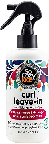 SoCozy Socozy Curl Spray Leave-in Conditioner for Kids Hair Detangles and Restores Curls 8 Fl Ounce No Parabens, Sulfates, Synthetic Colors or Dyes, 2 fluid_ounces (Pack Of 2)
