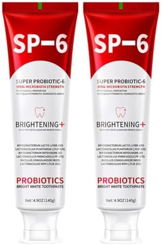 SP 6 Probiotic Whitening Toothpaste - Upgraded Probiotic Formula for Enhanced Oral Health, Whiter Teeth & a Radiant Smile