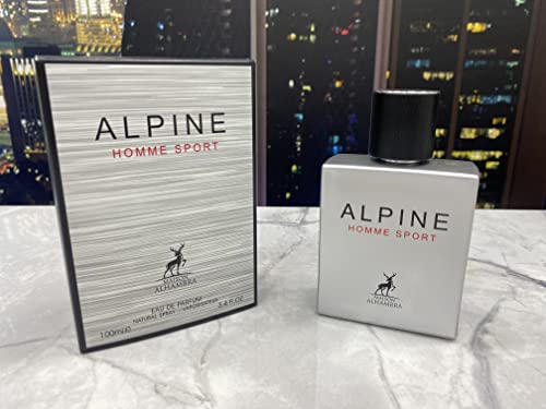 Lattafa ALHAMBRA ALPINE HOMME SPORT EAU DE PARFUM 100ml | LUXURY LONG LASTING FRAGRANCE | PREMIUM IMPORTED FRAGRANCE SCENT FOR MEN AND WOMEN | PERFUME GIFT SET | ALL OCCASION (Pack of 1)