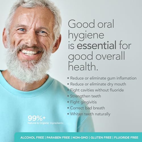 ORL Natural & Organic Alcohol-Free Mouthwash Uniquely Formulated to Clean Your Mouth, Whiten Your Teeth, Strengthen Tooth Enamel with 7.0 pH Balance. Eco-Friendly Aluminum Bottle. 16.9 oz.