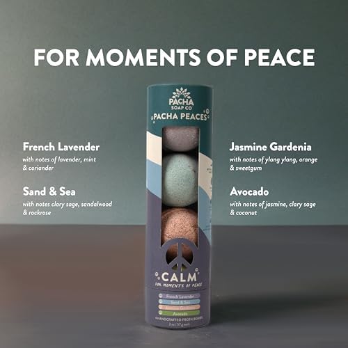 Pacha SOAP Froth Bath Bombs, Nourishing, Moisturizing, Pacha Peaces Variety, Naturally Derived & Handcrafted in The USA (2-Pack, 8 Pieces)