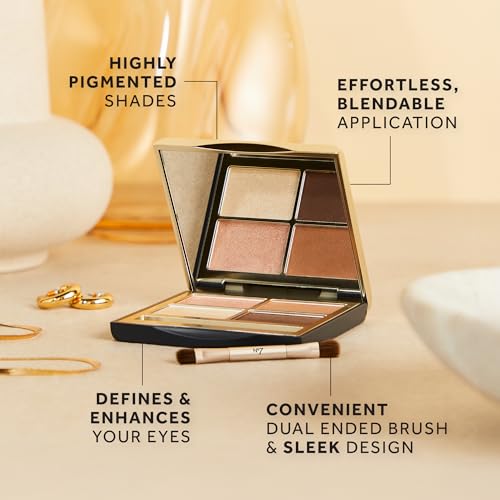 No7 Pro Artist Eyeshadow Palette - High-Pigment Eye Makeup with a Lasting Finish & Blendable Formula - Includes Matte & Shimmer Eyeshadow to Create Versatile Looks - Lights Camera Action (0.25 oz)