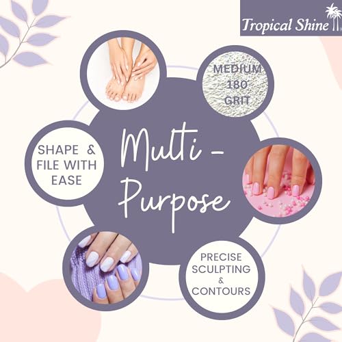 Tropical Shine Zebra Nail File 180/180 Grit (Fifty Pack)