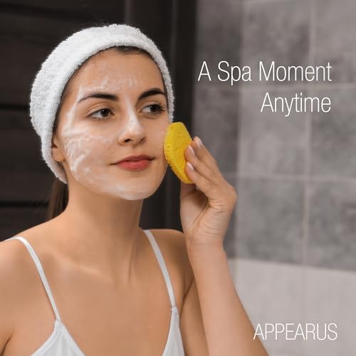 Appearus Natural Cellulose Facial Sponges – 50 Pack (Compressed) – Professional Spa Facial Sponge Pads for Cleansing, Exfoliating, Makeup Removal – Natural Yellow – Gentle on Sensitive Skin